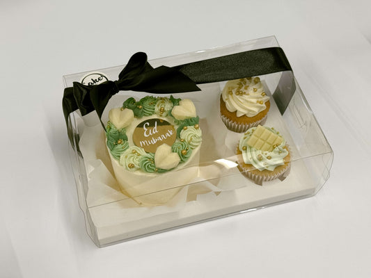 Vintage Eid Bento Cake with 2 Cupcakes - Cakes by Hassan