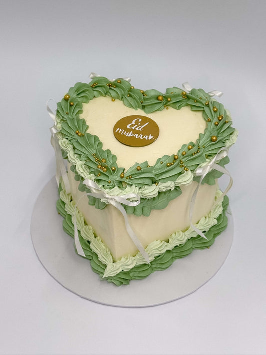 Vintage Eid Heart Cake - Cakes by Hassan